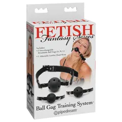 BDSM тренировъчен комплект наустници Ball Gag Training System Fetish Fantasy Series – черен