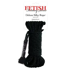 BDSM копринено въже за бондаж 10 м Deluxe Silk Rope Fetish Fantasy Series – черно
