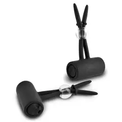 BDSM вибриращи ласо щипки за зърна Nipple Lassos Fetish Fantasy Series, силикон, черен