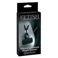 BDSM вибриращи ласо щипки за зърна Nipple Lassos Fetish Fantasy Series, силикон, черен