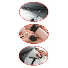 BDSM комплект за фиксиране на легло с колани и белезници Ultimate Bed Restraint System Fetish Fantasy Series – черен