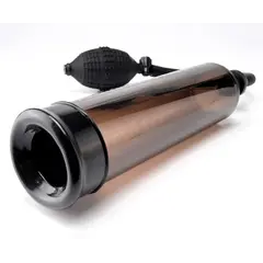 Пенис помпа Pump Worx Euro Pump – опушено прозрачен / черен, с вакуум и предпазен клапан, 23.5 см