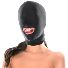 BDSM маска с отворена уста Spandex Open Mouth Hood Fetish Fantasy Series – черна
