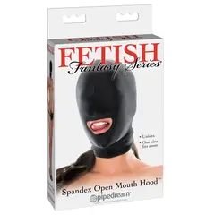 BDSM маска с отворена уста Spandex Open Mouth Hood Fetish Fantasy Series – черна