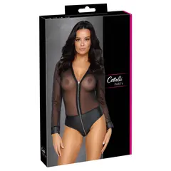 Боди с дълъг ръкав, матов ефект и дълъг цип, Cottelli PARTY