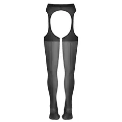 Чорапогащник с жартиери, заден шев и отворено дъно, Cottelli LEGWEAR