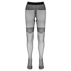 Чорапогащник с имитация на жартиери и отворено дъно, Cottelli LEGWEAR