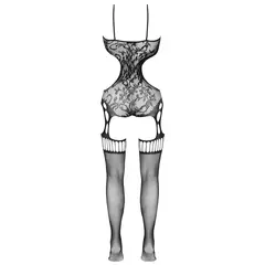 Еротичен костюм с отворено дъно и жартиери, Cottelli FANTASY, Черен, S-L