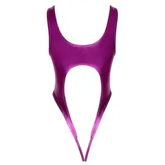 Минималистично розово боди с метален блясък и отворено дъно, Cottelli LINGERIE