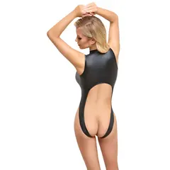 Еротично боди с матов ефект, цип и отворено дъно, Cottelli LINGERIE