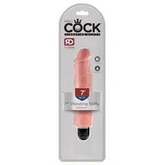 Реалистично дилдо King Cock Vibrating Stiffy, 21 см, телесно, с вибрация