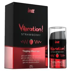 Вибриращ гел с вкус на ягода, intt Vibration! Strawberry, 15 мл