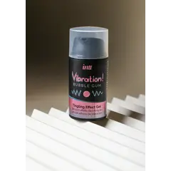 Вибриращ гел с вкус на дъвка, intt Vibration! Bubble Gum, 15 мл