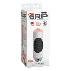 Вибриращ мастурбатор вагина Mega Grip Stroker Pussy Pipedream – стискане и вибрации, 23,7 см, светъл тен