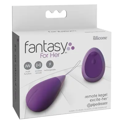Кегел вибратор с дистанционно 12 см Remote Kegel Excite-Her Fantasy For Her, 10 режима, лилав