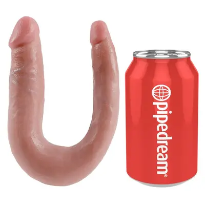 Двойно дилдо King Cock Small Double Trouble – еластична форма, 30 см, светъл телесен цвят