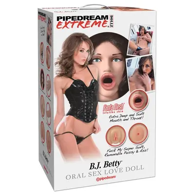 Секс кукла B.J. Betty Oral Sex Life-Size Pipedream – 3D лице, уста, вагина и анус, светъл тен