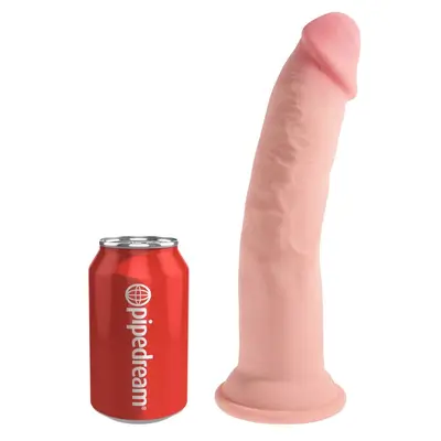 Дилдо King Cock Plus Triple Density Pipedream – вендуза, твърдо ядро, 26,7 см, светъл тен