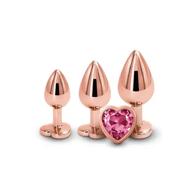Комплект анални разширители Rear Assets Heart Розово злато, 3 части