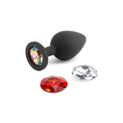 Силиконов анален разширител със сменяеми кристали Glams Xchange Round, 8 см.