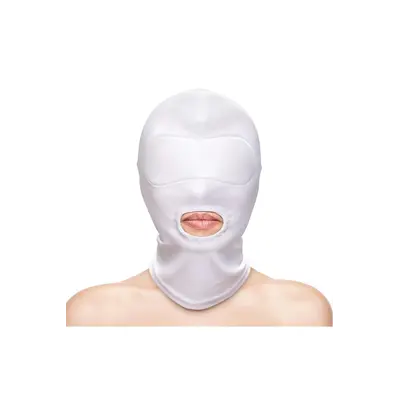 Еротична маска за глава с отвор за уста Fetish & Fashion, Бял