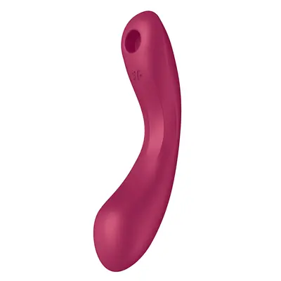 Мултифункционален вибратор с въздушни вълни Satisfyer Curvy Trinity 1, Червен