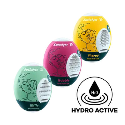 Комплект мастурбатори яйца Satisfyer Riffle, Bubble & Fierce, 3 броя