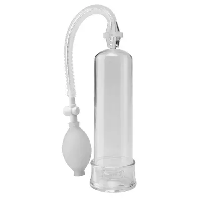 Пенис помпа Pump Worx Beginner’s Power Pump Clear – прозрачна, с вакуум и предпазен клапан, 19 см
