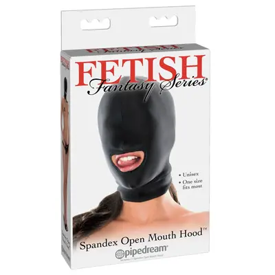 BDSM маска с отворена уста Spandex Open Mouth Hood Fetish Fantasy Series – черна