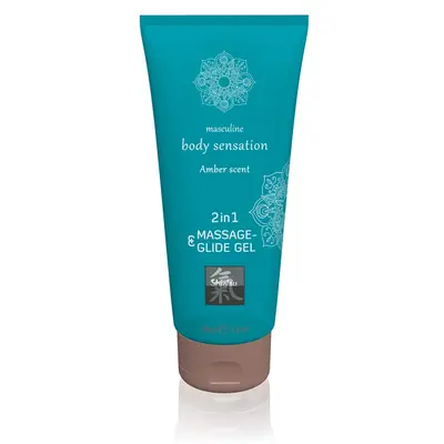 Лубрикант и масажен гел 2в1 с аромат на амбър, Hot Shiatsu Amber, 200 мл