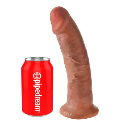 Масивно дилдо King Cock 9" – вендуза, изваяна форма, 24 см, телесен цвят