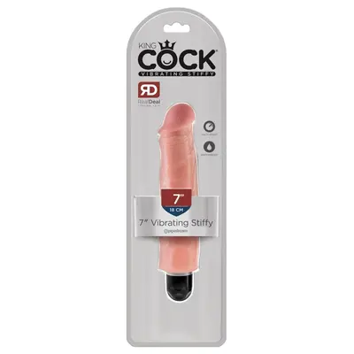 Реалистично дилдо King Cock Vibrating Stiffy, 21 см, телесно, с вибрация