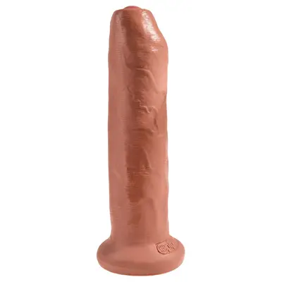 Дилдо King Cock 7" Uncut – необрязана форма, подвижна кожичка, вендуза, 17.8 см., тъмен телесен цвят