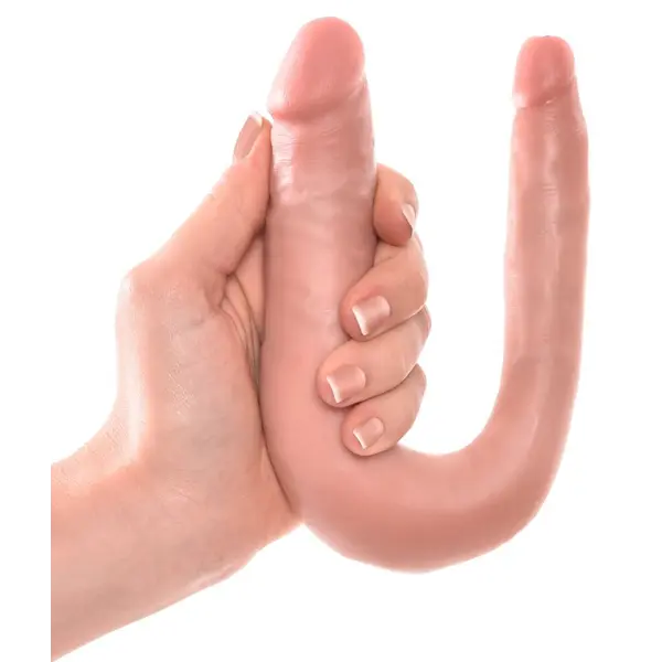 Двойно дилдо King Cock Small Double Trouble – еластична форма, 30 см, светъл телесен цвят