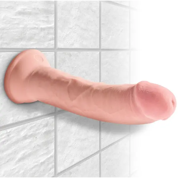 Масивно дилдо King Cock Plus 8" Triple Density – вендуза, твърдо ядро, 24,1 см, светъл тен