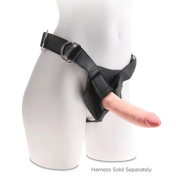 Масивно дилдо King Cock Plus 8" Triple Density – вендуза, твърдо ядро, 24,1 см, светъл тен