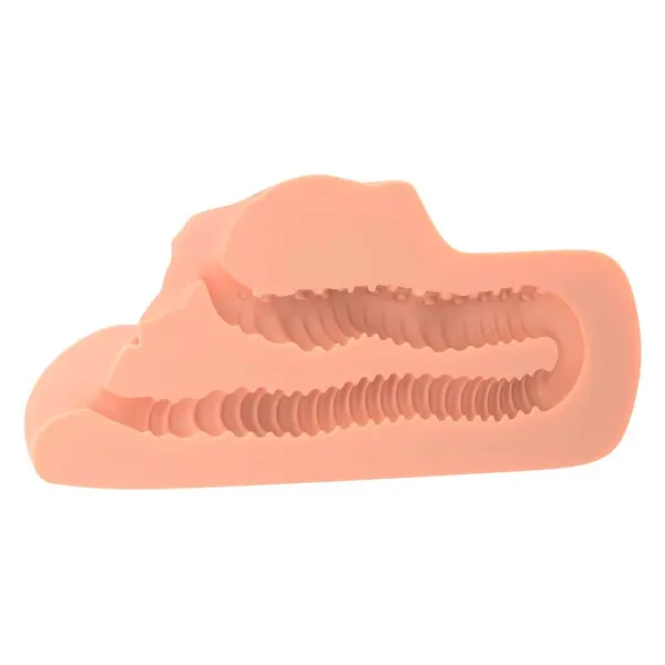 Мастурбатор Perfect Pussy Double Stroker PDX Plus – телесен светъл цвят, вагинален и анален канал, със засмукване, 14.2 см