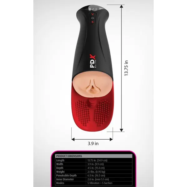 Електронен мастурбатор Fuck-O-Matic XL PDX Elite – вагина, тестиси, засмукване, вибрации, 34,9 см