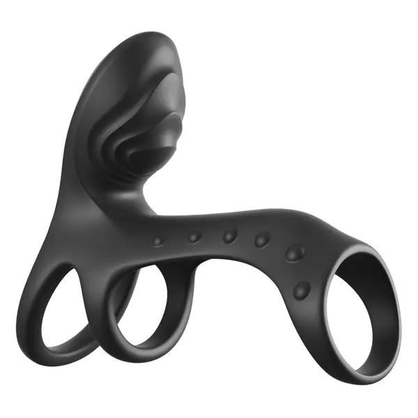 Пенис ръкав с вибрация Ultimate Couples Cage Pro Fantasy C-Ringz, 7 режима, силикон, черен