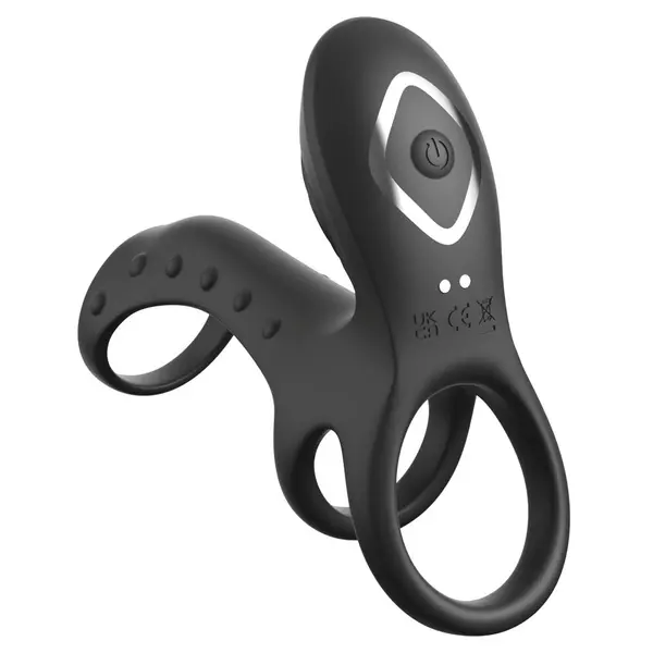 Пенис ръкав с вибрация Ultimate Couples Cage Pro Fantasy C-Ringz, 7 режима, силикон, черен