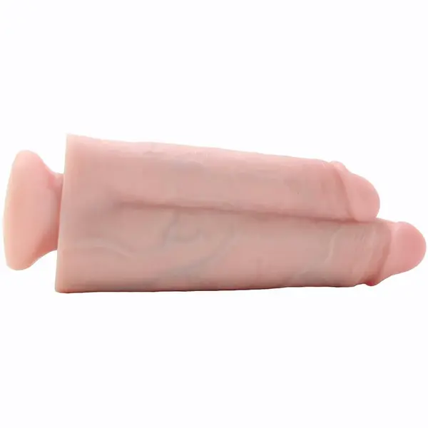 Реалистично дилдо King Cock Two Cocks One Hole, 25 см, телесно, с вендуза