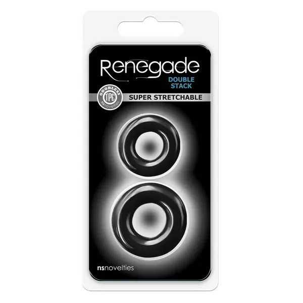 Комплект пенис рингове Renegade Double Stack Черни, 2 броя