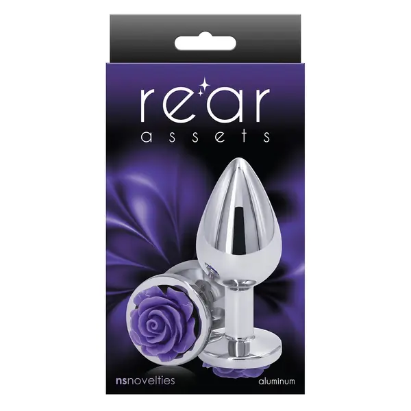 Анален разширител с роза Rear Assets Rose Лилав, размер M