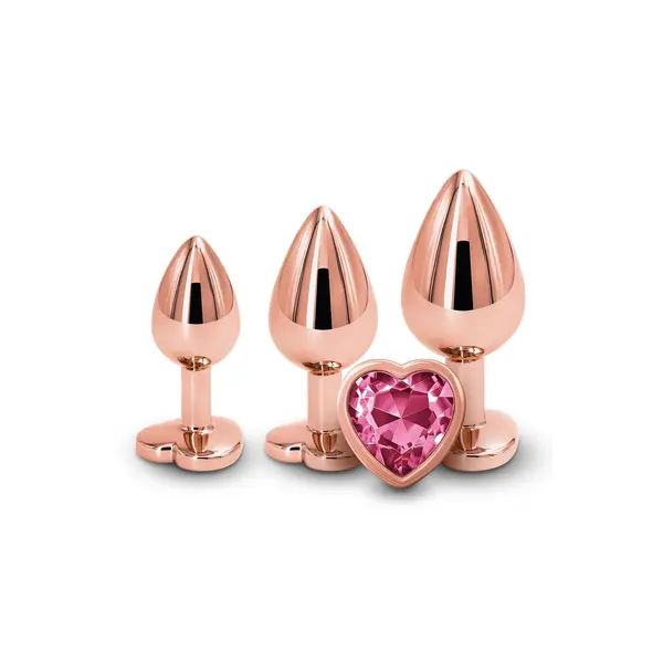 Комплект анални разширители Rear Assets Heart Розово злато, 3 части