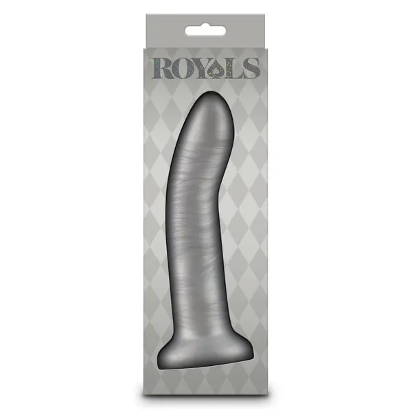 Силиконово дилдо с вендуза Royals Charlie, Сиво, 19.4 см