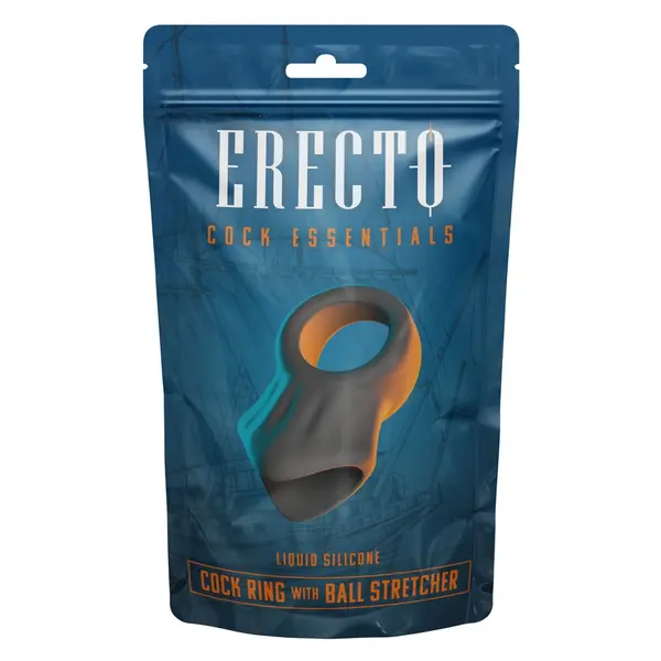 Силиконов пенис ринг с Ball Stretcher за тестиси Erecto