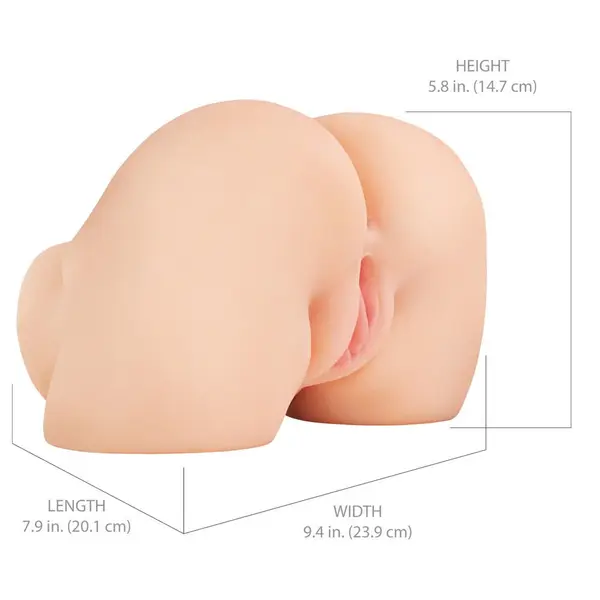 Вибриращ торс мастурбатор Shake That Ass PDX Elite – вагина и анус, doggy стил, 20,1 см