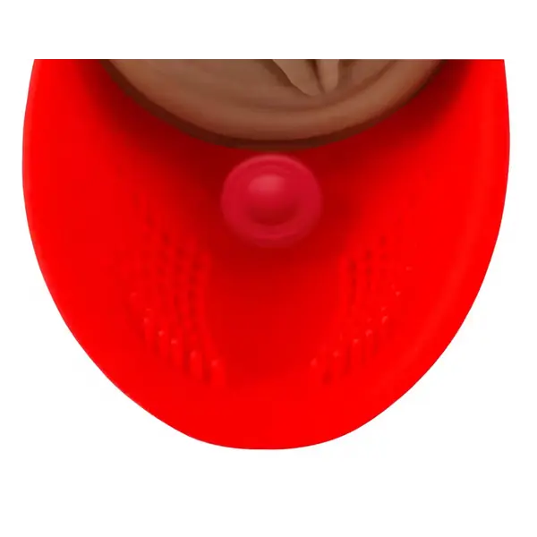 Вибриращ мастурбатор вагина Fuck-O-Matic PDX Elite – вакуум и стимулатор за тестиси, 27 см, кафяво/червен