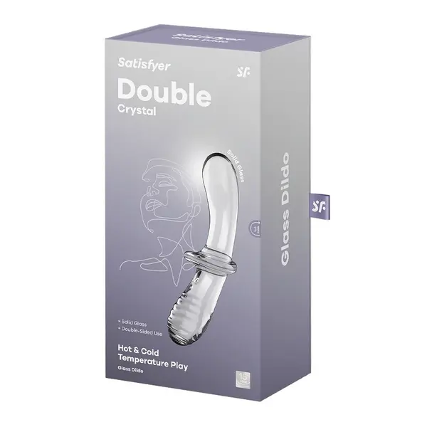 Двустранно стъклено дилдо Satisfyer Double Crystal, Прозрачно
