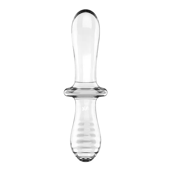 Двустранно стъклено дилдо Satisfyer Double Crystal, Прозрачно